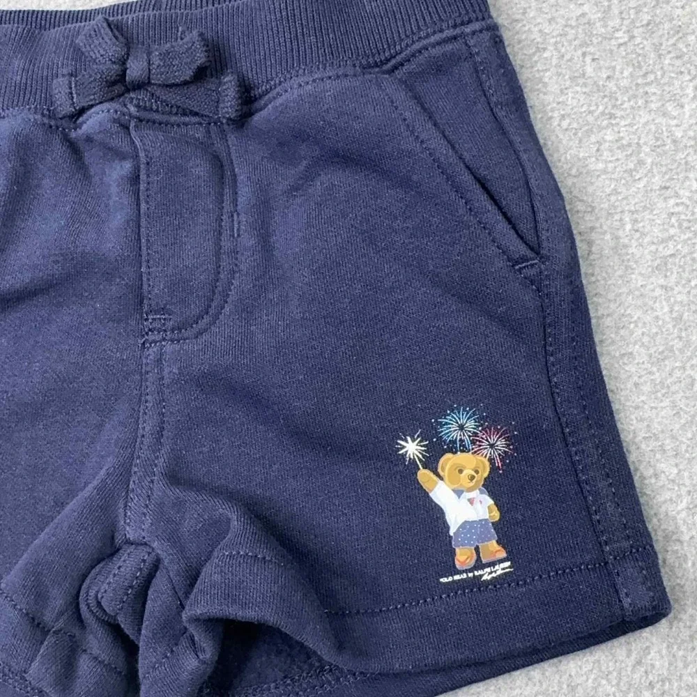 Ralph Lauren‎ Shorts Infant Size 6M Polo Bear Fleece Shorts Fireworks Preppy